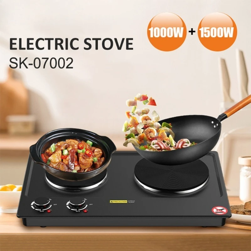 Induction Cooker Temperature Adjustment Electric Heating Stove 2500W Double Cooking Electric Fire Adjustment