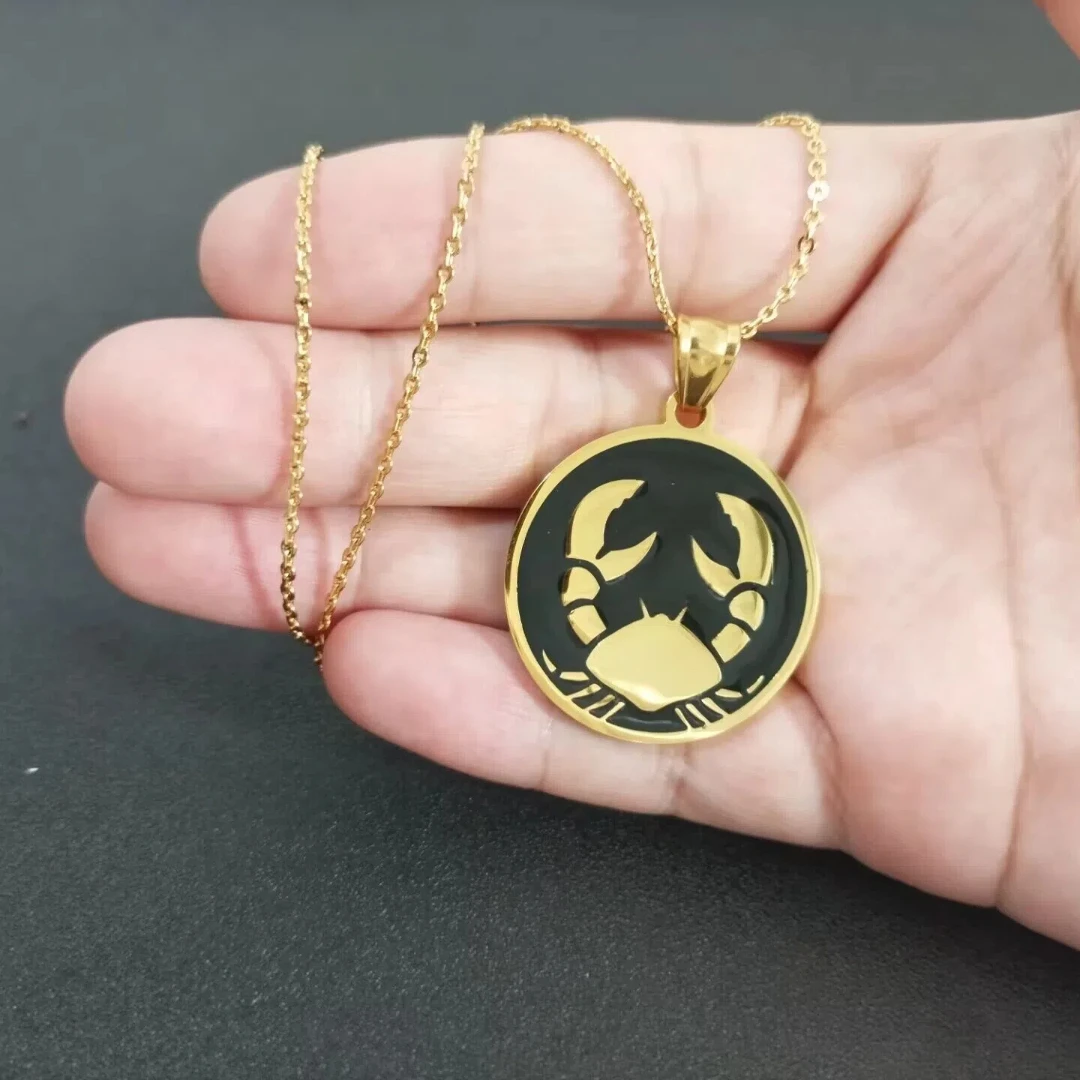 Leo 12 Constellations Necklace For Men/Women Birthday Gifts Gold Color Stainless Steel Gemini Pendant Zodiac Sign Jewelry