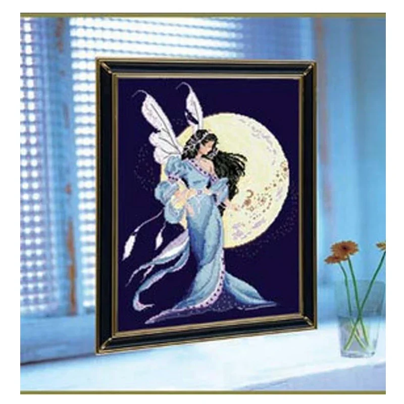 Amishop Top Quality Beautiful Lovely Counted Cross Stitch Kit Moon Fairy Goddess At Night