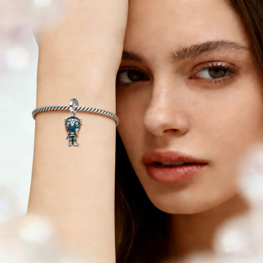 DSN creative pendant S925 Sterling Silver Charms Disney Avatar Jake Sully Neytiri Pendant dangle charm girls Luxury Jewelry Gift