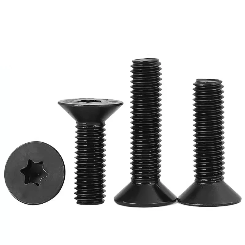 

M2-M6 Black Six Lobe Torx Flat Countersunk Head Screws / 304 Stainless Steel DIN7991 Tamper Proof Machine Screws