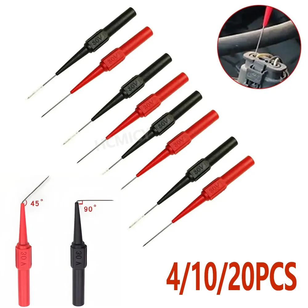 4/10/20pcs 30V Car Tip Probes Diagnostic Tools Multimeter Test Leads Extention Back Piercing Needle Tip Probes Mechanical Tools