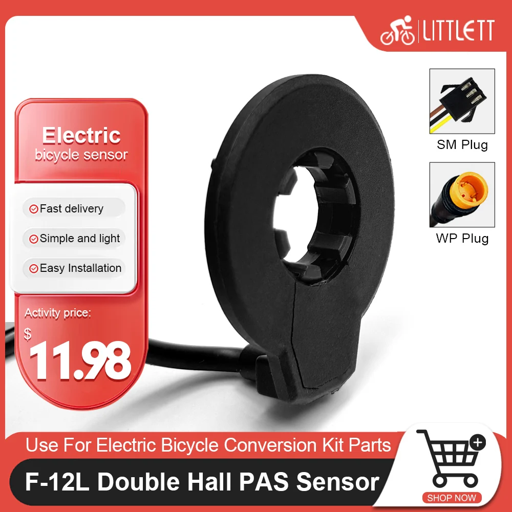 

Electric Bike Pedal Sensor Assist F-12L 12 Magnet Left Side PAS Sensor SM/Waterproof Connector For Ebike Conversion Kit Parts