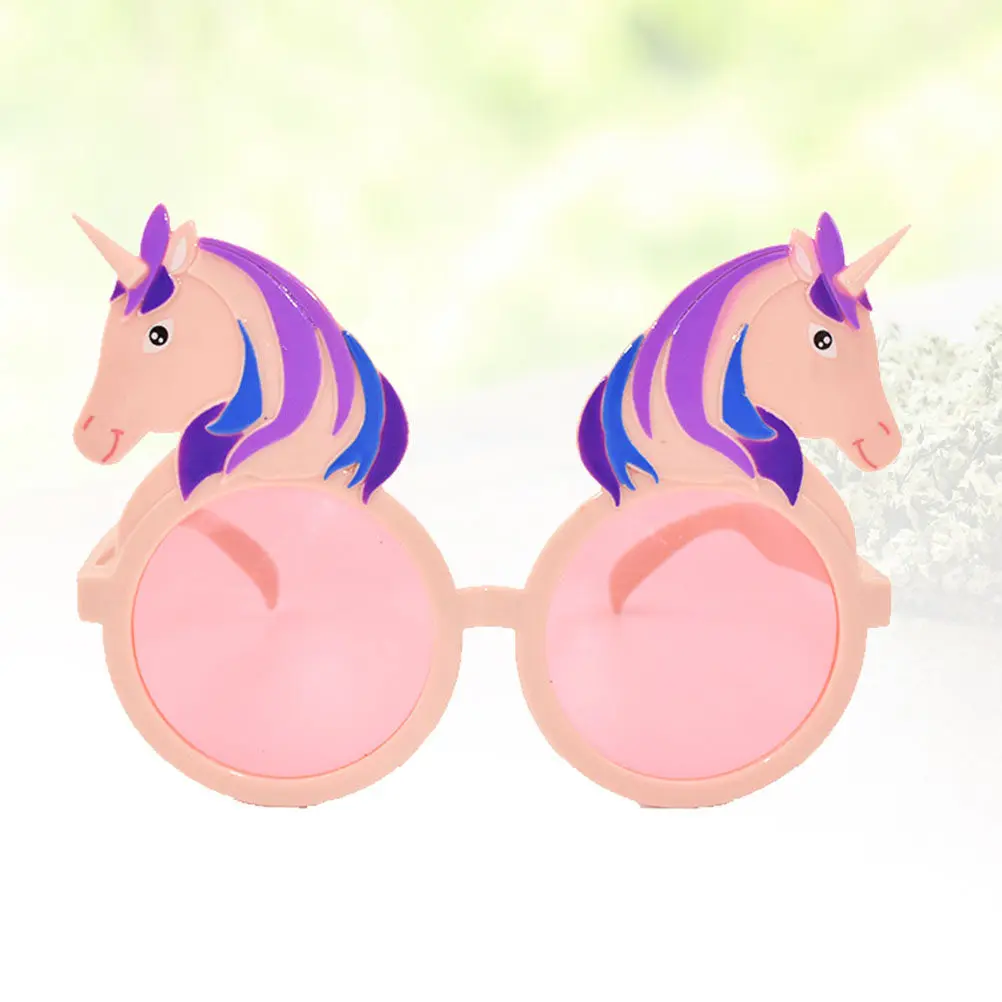 

Pink Unicorn Party Glasses Light Weight Funny Eyewear For Adults Kids Photo Props Hawaiian Costume Handheld Camera