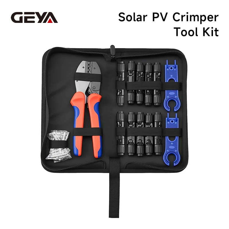 Solar PV Crimping Pliers Tool Kit Wrenches 10pcs 1000V 30A Solar Male Female Connectors Solar Panel Cable Wire Installation Sets