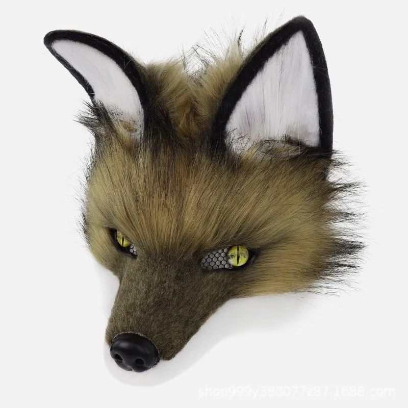 

Wolf Mask Half Face Animal Dog Fox Werewolf Masks for Halloween Party Cosplay Costume Props