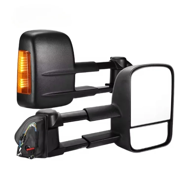 Black Automotive Grade ABS Plastic  Extendable Towing Mirrors Kit for Land Rover Discovery 4 2009-2016