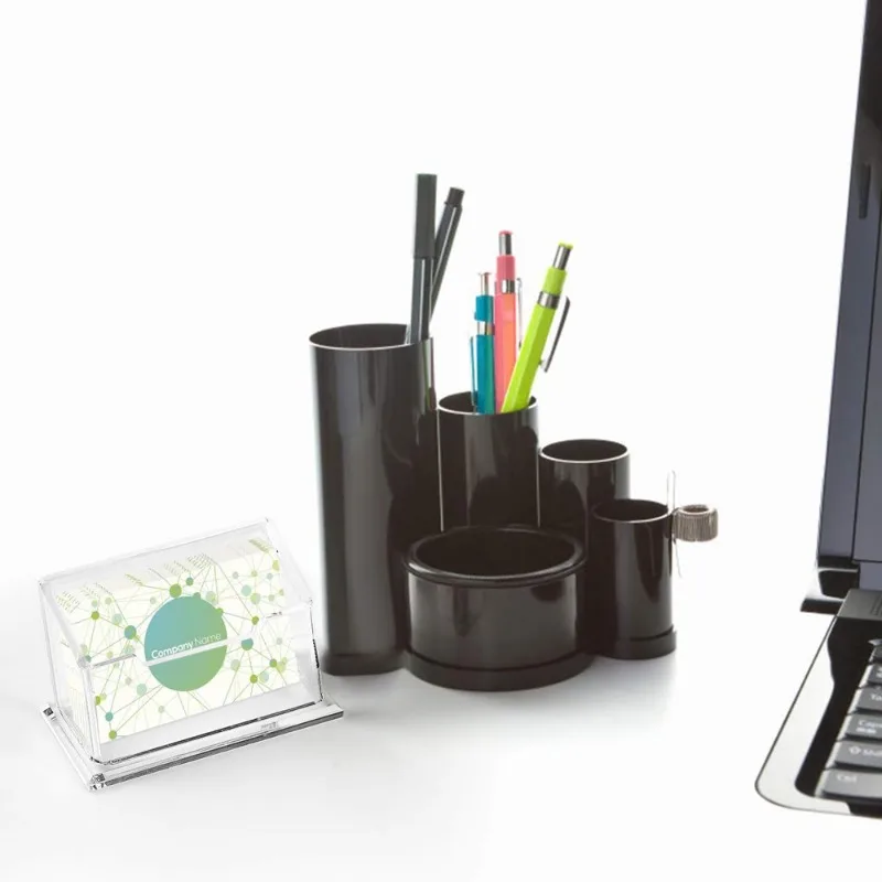 Transparent Business Card Holder Acrylic Display Stand Box Desk Storage Shelf Plastic Desktop Place Card Holder Office Supplies