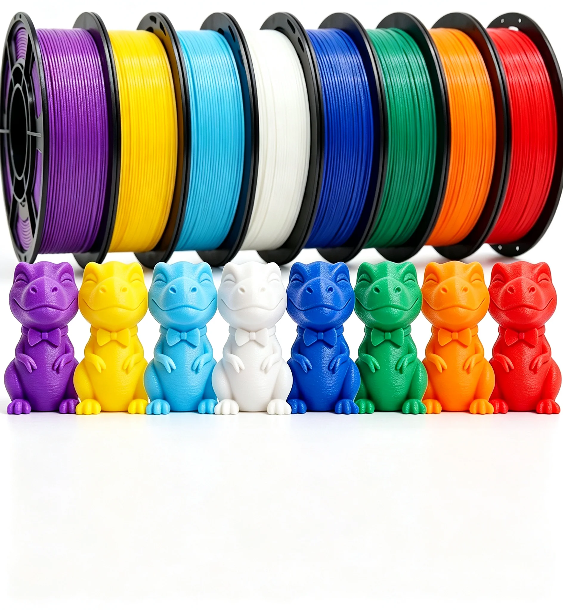 PLA+3D Printer Filament 1.75mm Bundle,Individually Vacuum Packed,Multicolor Dimensional Accuracy +/- 0.02mm,250g per Spool,8 pcs
