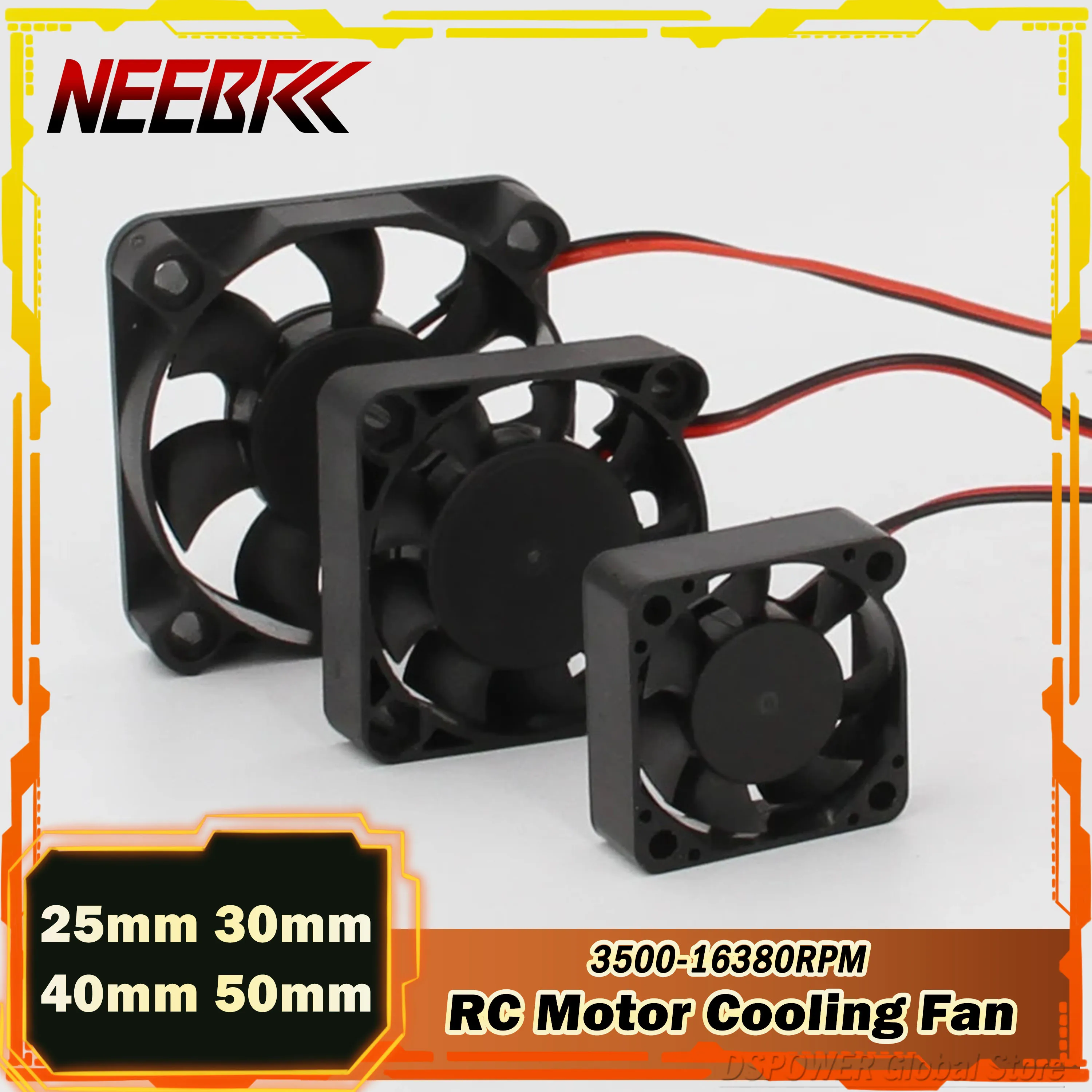 

5pcs 25/30/40/50mm RC Cooling Fan 5-12V DC 3500-16380RPM Heat Sink High Wind Rapid 36/42mm Motor 30/60/120/150A ESC JR Car Part