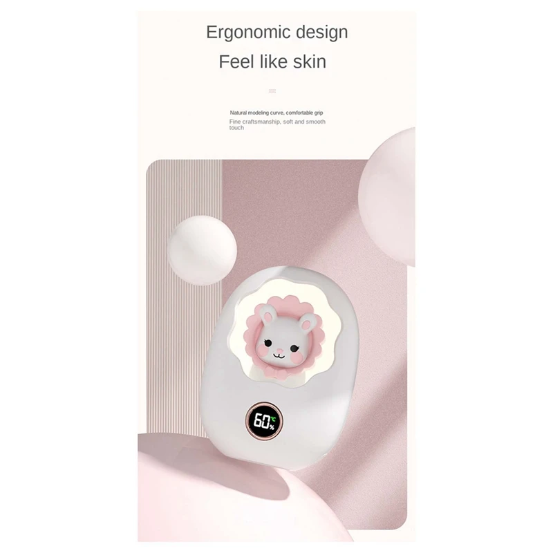 1Zestaw Mini ogrzewacz do rąk Przenośny ogrzewacz do rąk USB Akumulatorowy kieszonkowy ogrzewacz do rąk Zimowe małe króliki Biały