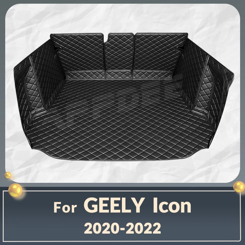 

Auto Full Coverage Trunk Mat For GEELY icon 2020 2022 Leather Car Boot Cover Pad Cargo Liner Interior Protector Accessories