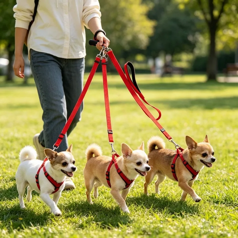 1Pc Detachable Adjustable 3 Way Dog Leash Multi Pet Walking Lead Dual Triple Dog Split Coupler Pet Walking P-Leash