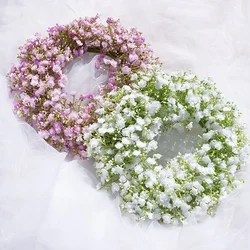 Artificial Gypsophila Wreath Base Rattan Home Decor Wedding Wreath Flower Home Door Decoration Wedding Centerpieces for Tables