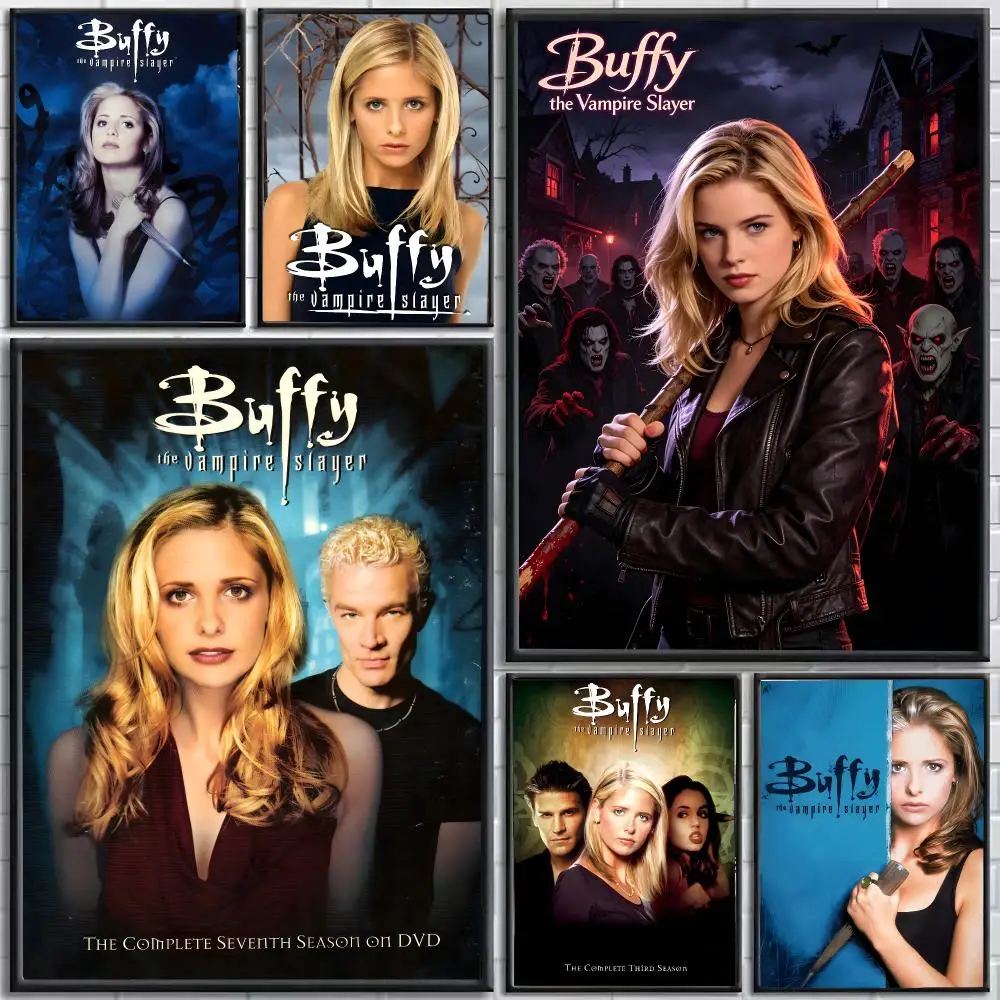 Buffy the Vampire Slayer Poster Self-Adhesive HD Mural Wall Decals, Living Room Bedroom Home Decor Gift