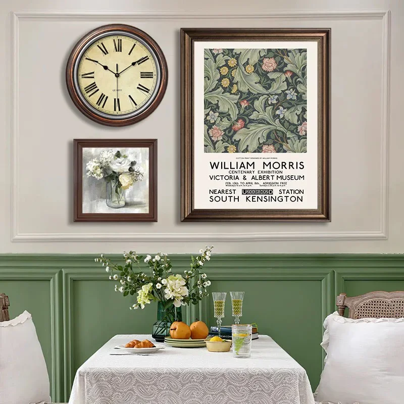 12 Inch Nordic light luxury retro Wall Clock Silent Non-ticking Wall Clock Suitable for The Dining Room Living Room