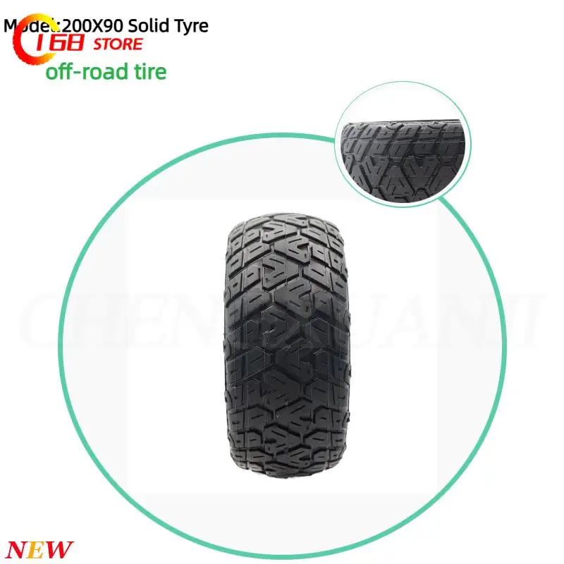 200x90 Solid Non-Pneumatic Tire for Electric Scooter Puncture-Proof Flat-Free Rubber Tyre
