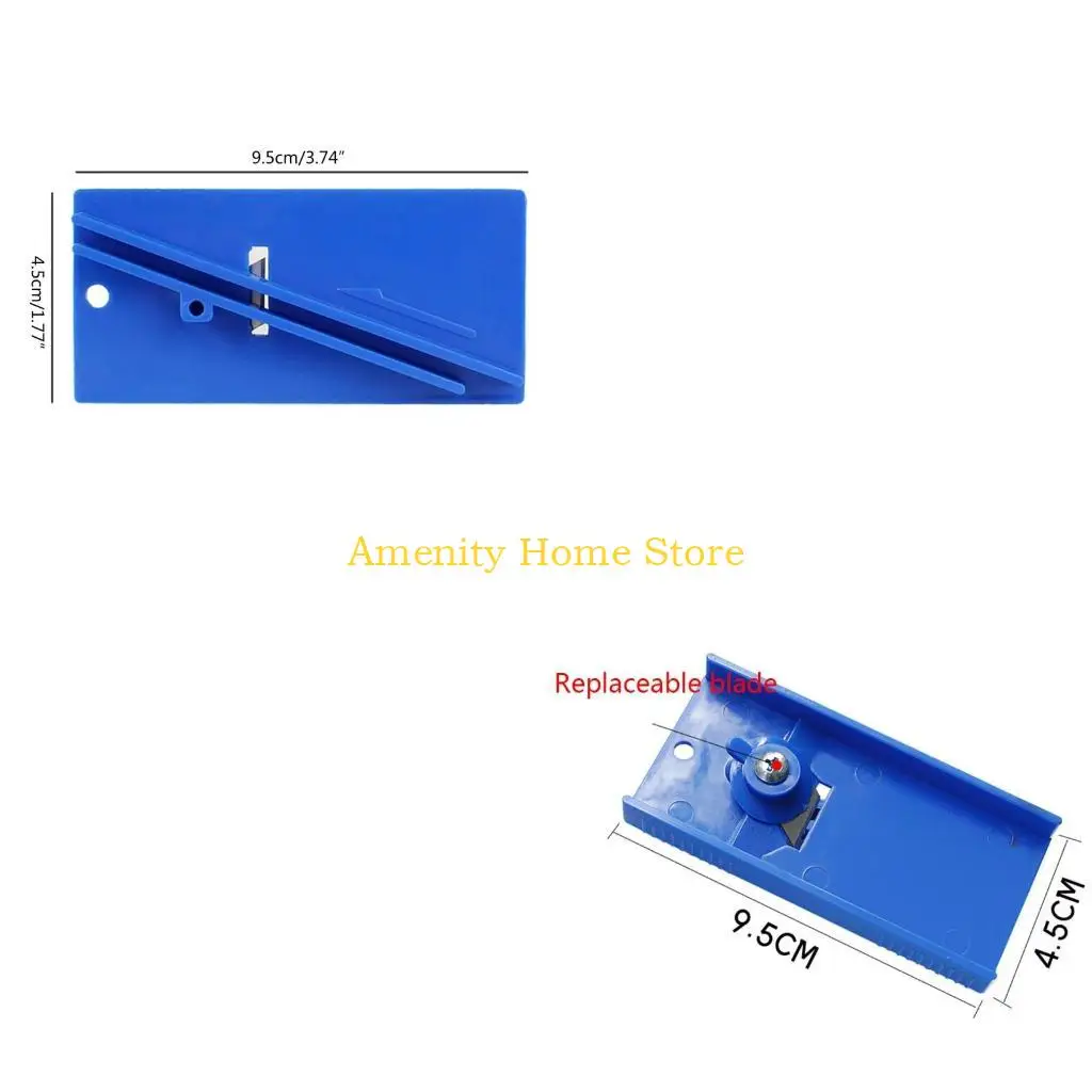 F26C 9.5x9.5cm Plastic Scraper Felt Squeegee Sharpening Car Wrap Tool Blue