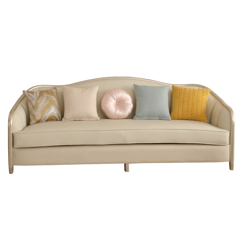 

American light luxury solid wood sofa modern simple living room fabric high-end furniture Italian sofa