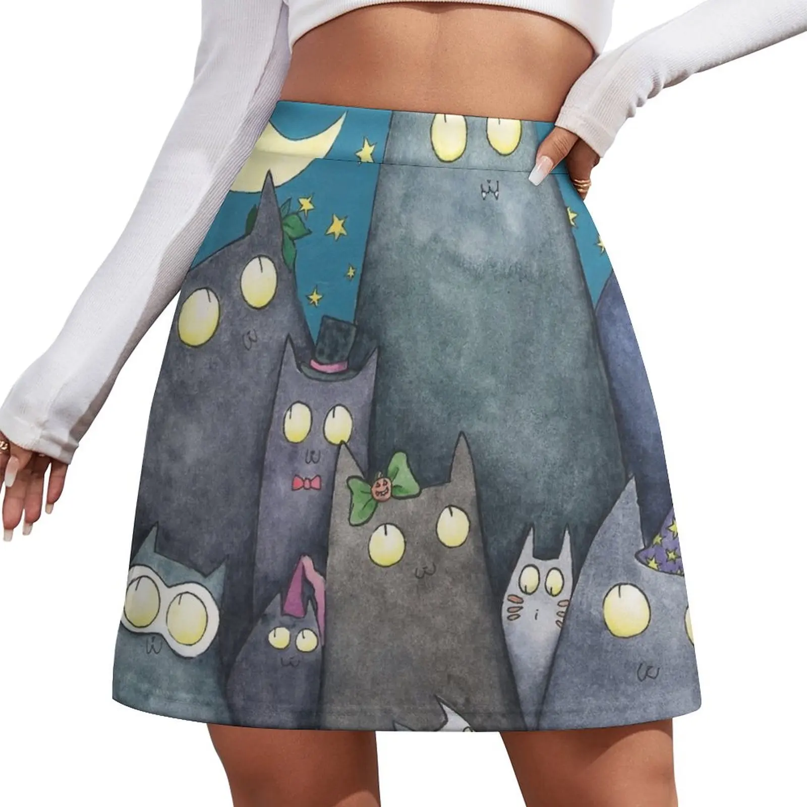 

Lots of Cats Mini Skirt skirts for womans Miniskirt summer skirts