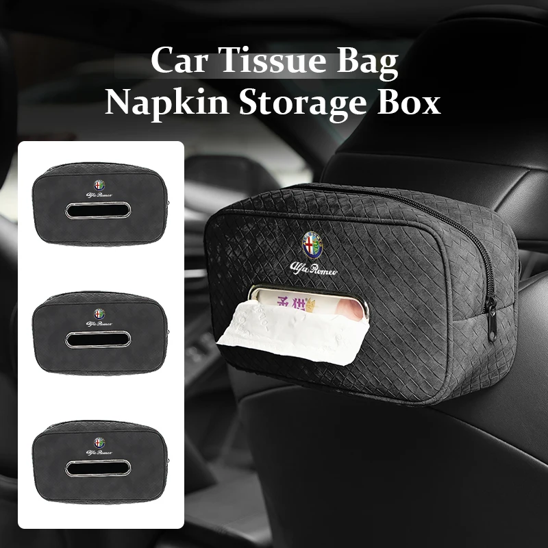 

2026 Hot Sticker Multifunctional Car Seat Back Tissue Box Hanging Storage Boxs Auto Organizer Accessories For Alfa Romeo GT Stel