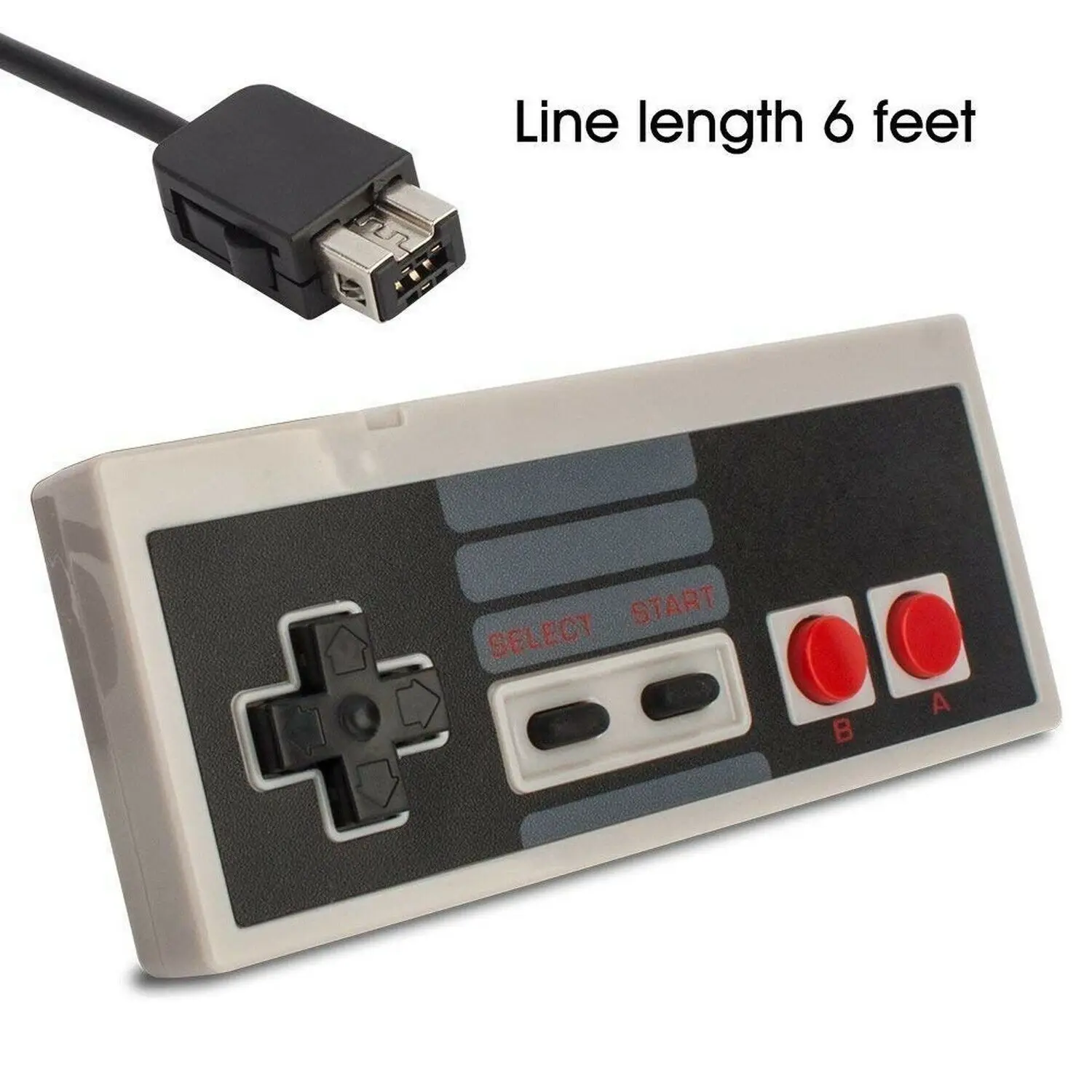 NES 6FT เกมแพดขนาดมินิเกมคลาสสิก Nintendo CLASSIC คอนโทรลเลอร์พร้อมสายเคเบิลยาว1.8เมตร