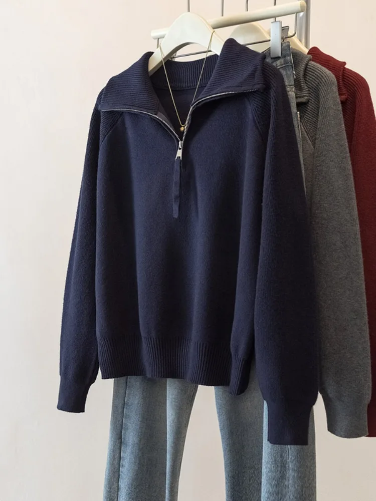 

Свободный вязаный свитер женский, весенняя новинка, большие размеры, удлиненный, скрывающий живот, для полных женщин