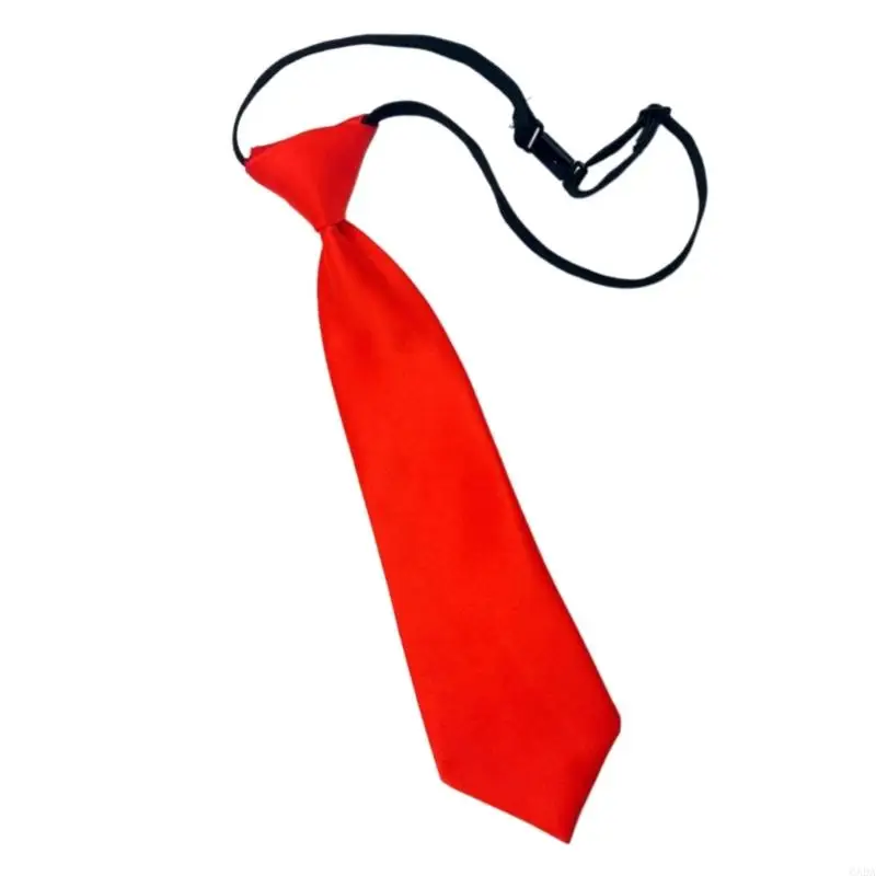 Flexible Adjustable School Tie Stretch Comfortable Preknot Neck Tie For Kids 6XDA