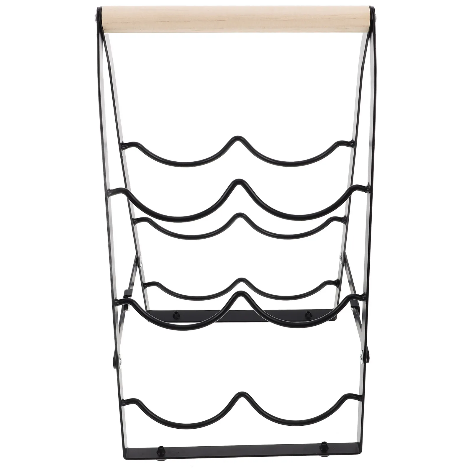 

Iron Wood Foldable Wine Rack Small Wine Holder Stand Countertop Bottle Storage Organizer Display Holder Bar Bottle Organizer