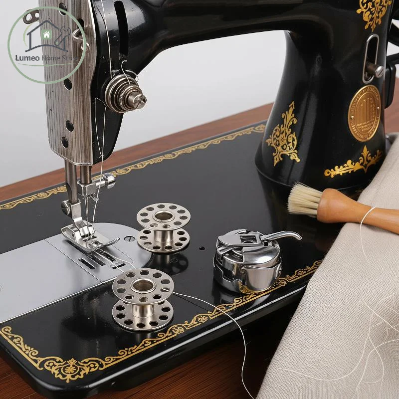 Sewing Machine Metal Bobbin Case 3Pcs Set Rust-proof Replacement Parts Compatible with Brother Janome Singer for Tailors