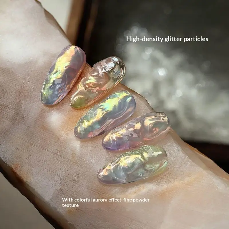 1Pcs Macaron Mermaid Neon Powder Air Cushion Magic Mirror Effect for Home DIY Manicure Nail Art Use