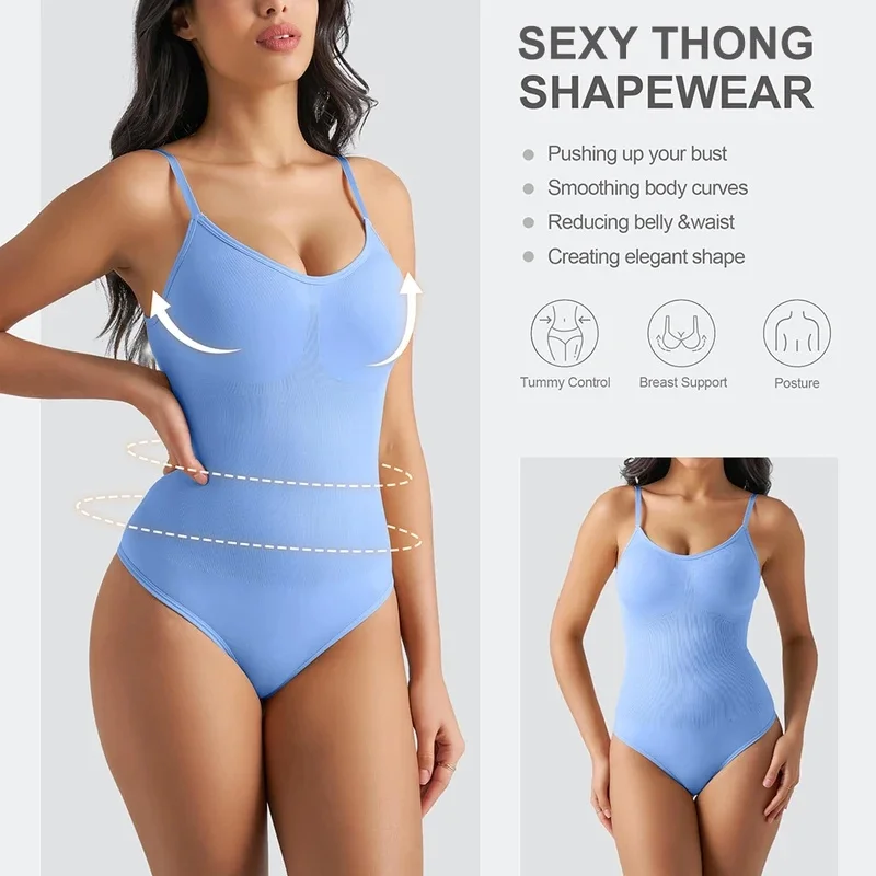 Nolia Bodysuit Women Shapewear Tummy Control Butt Lifter Body Shaper Smooth Under Dress Slimming Underwear Low Neck Jumpsui 5d4;