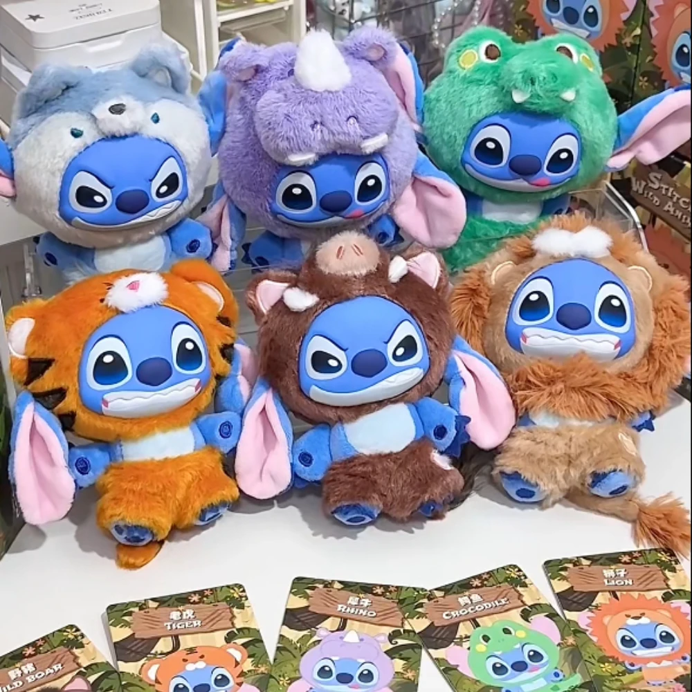 

Disney Stitch Wild Animal Mystery Box Cute Surprise Bag Ornament Kawaii Anime Doll Desktop Blind Box Pendant Action Figure Gifts