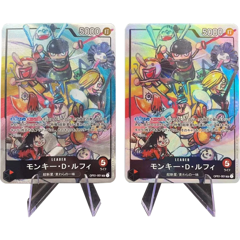 

Новый дизайн, коллекционная карта аниме OPCG OP01-001 SR Leader Monkey D Luffy Roronoa Zoro Tony Tony Chopper, грубая красочная карта в подарок