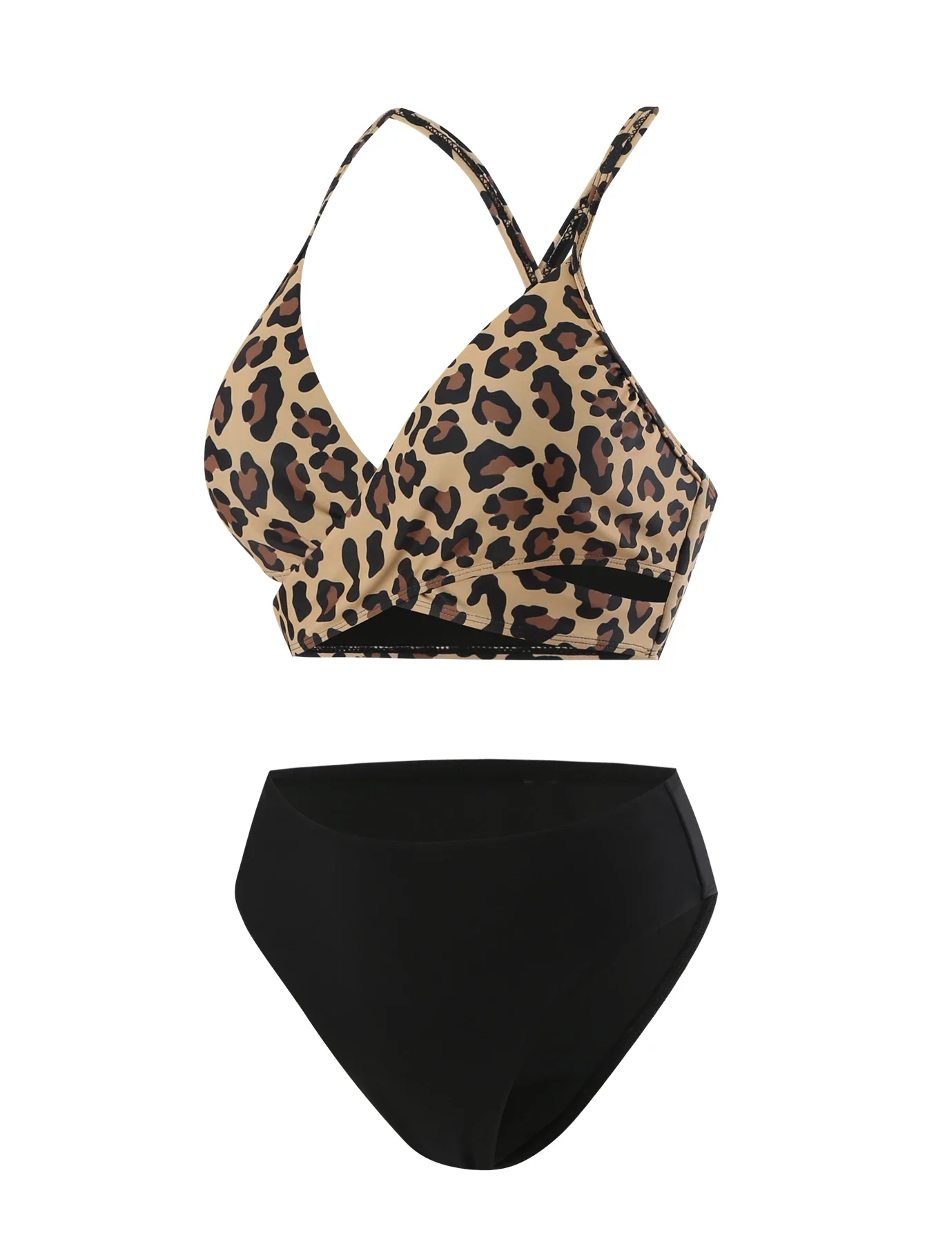 2024 maiô feminino sexy push up topos de cintura alta maiôs feminino leopardo impressão biquinis conjunto beachwear fatos de banho