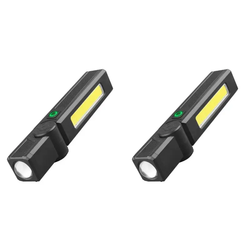 A74U 2X LED Work Light Rechargeable Cob Lamp Rotatable Automotive Work Light Waterproof LED Flashlight Magnet Lamp For Home
