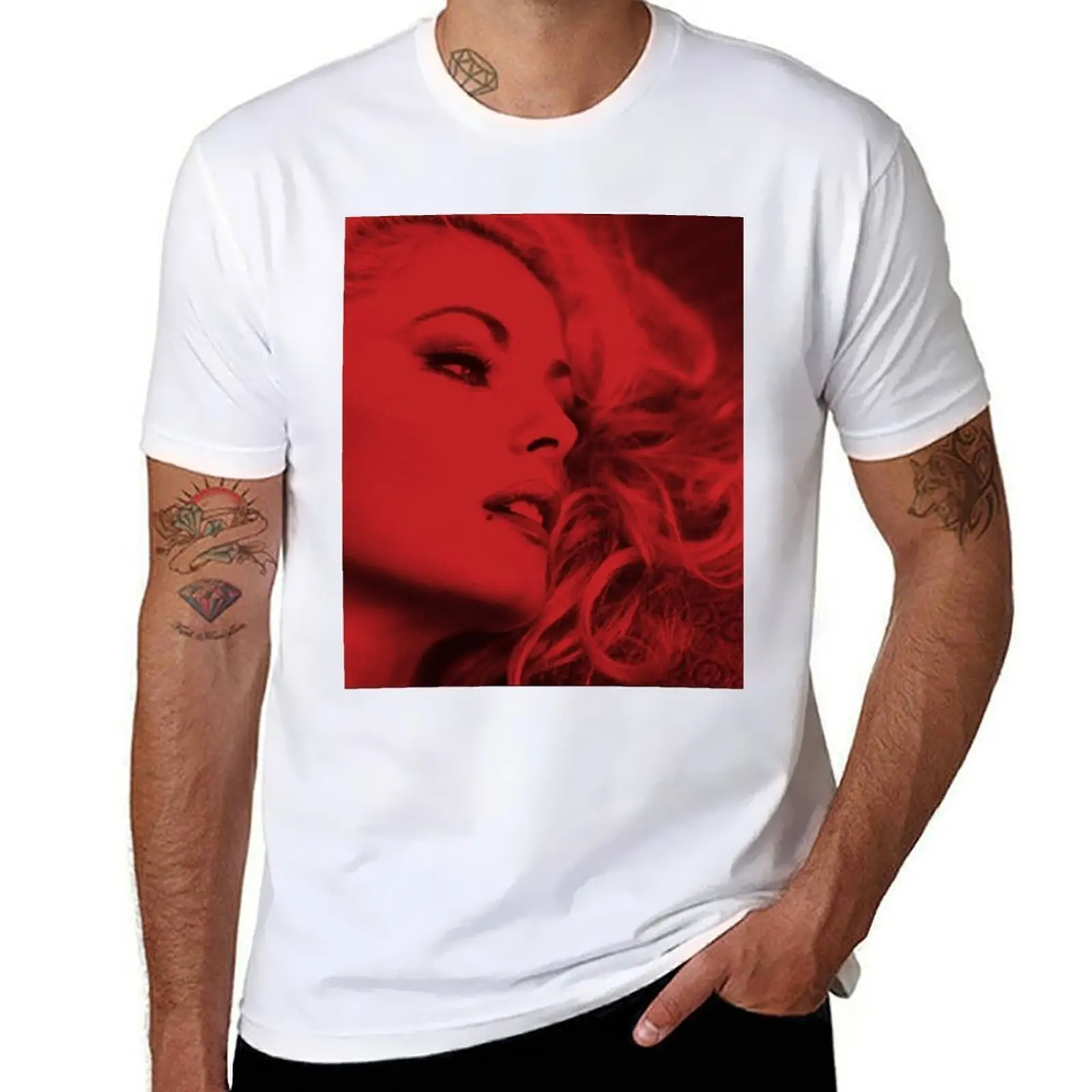 

Virna Lisi in red and black T-Shirt man t shirt heavy cotton man tshirt t shirt custom print T-Shirt