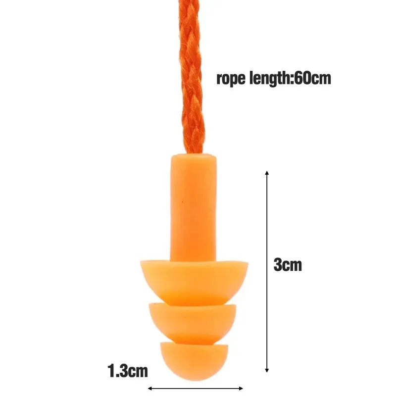 1/5Pairs Soft Silicone Ear Plug Waterproof Swimming Silicone Swim Earplugs for Adult Swimmers Diving Ear Plugs with Rope New