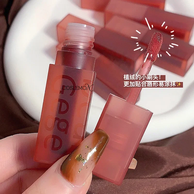 Lip Gloss Nude Matte Lipstick Waterproof Long Lasting Women Red Lip Tint Mud Velvet Lip Glaze Korean Cosmetics Liquid Lipstick