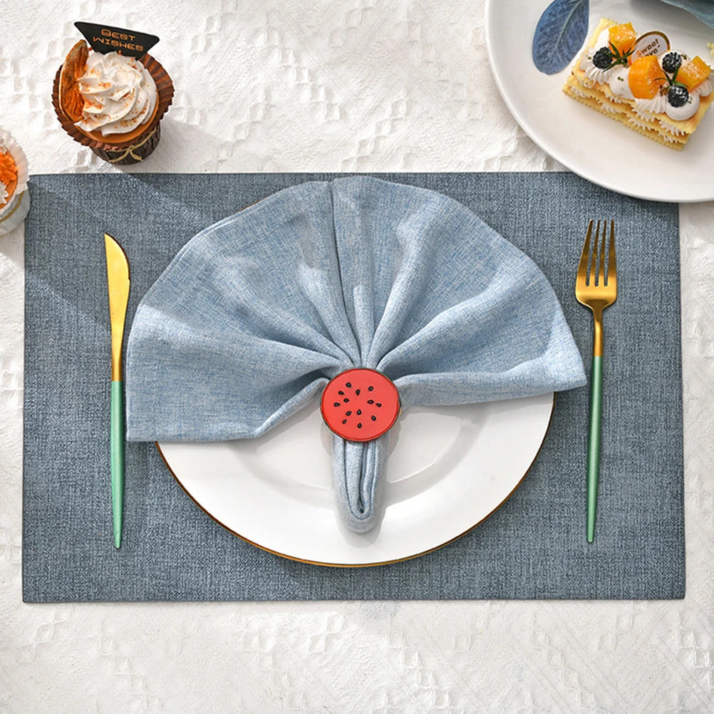 

6 Pcs Watermelon Napkin Rings Faux Fruit Wedding Table Holder Dining Party Decorations Elegant Serviette Buckle