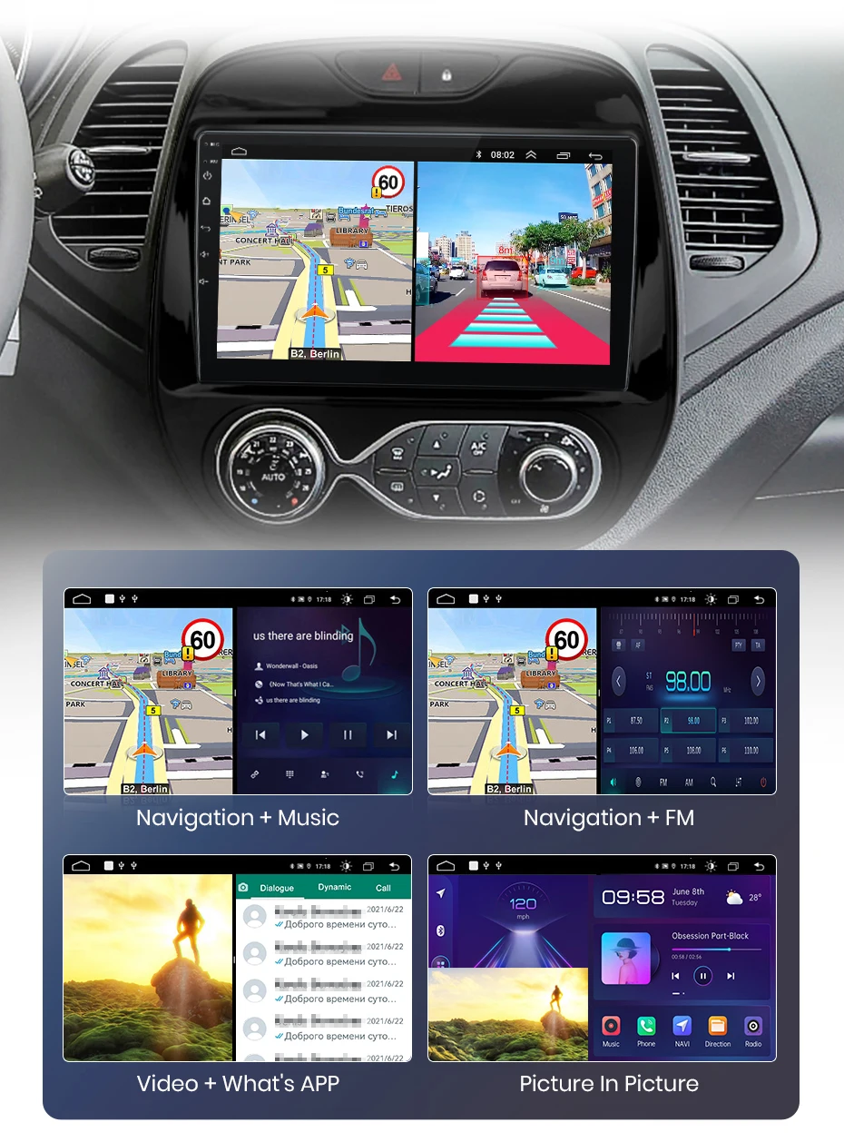 Junsun Drahtlose CarPlay Android Auto Auto Radio Für Renault Captur Kaptur 2016-2019 GPS Multimedia 2 din – Detail 24