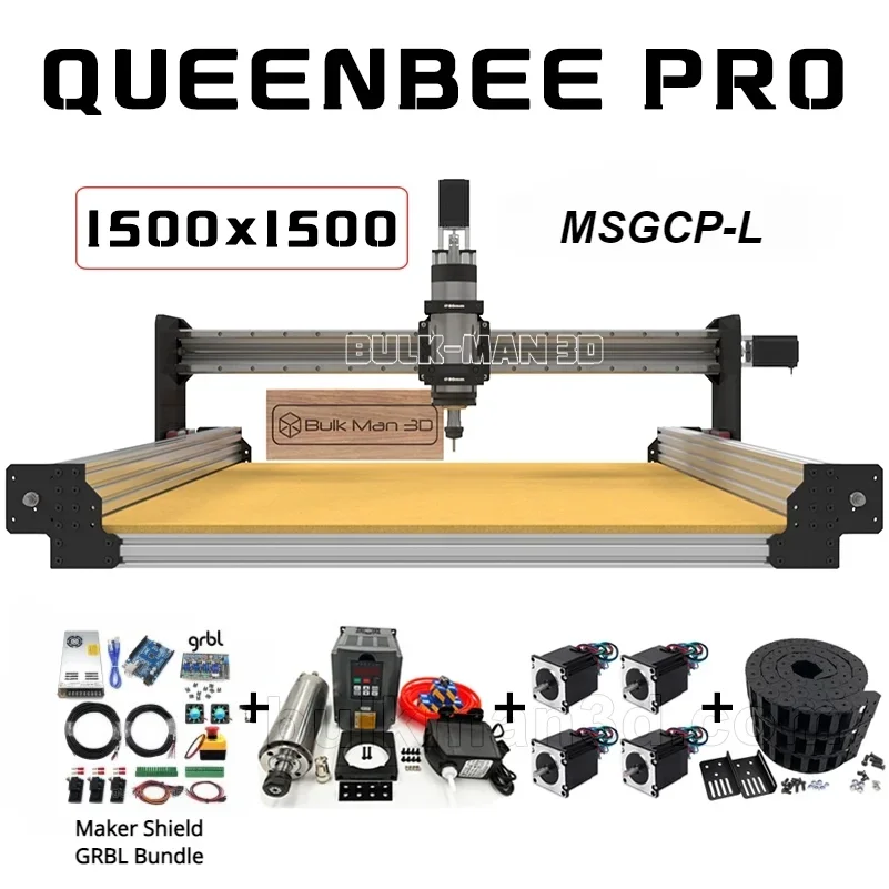 

20% скидка BulkMan 3D Серебряный 1500x1500 QueenBee PRO ЧПУ полный комплект с производителем щит GRBL управление деревообрабатывающий станок ЧПУ