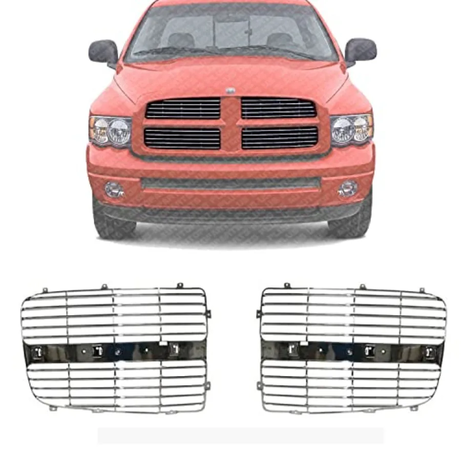 

US AUTO PARTS PLUS New Front Grille Insert Horizontal Bar Chrome Right Passenger Left Driver Side Direct Replacement For Dodge
