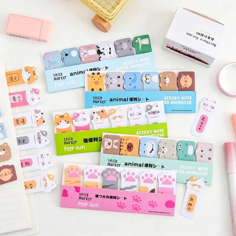 

40pcs/lot Kawaii Cat Paw Animal Index Memo Pad Cute N Times Stationery Label Notepad Bookmark Post School Supplies