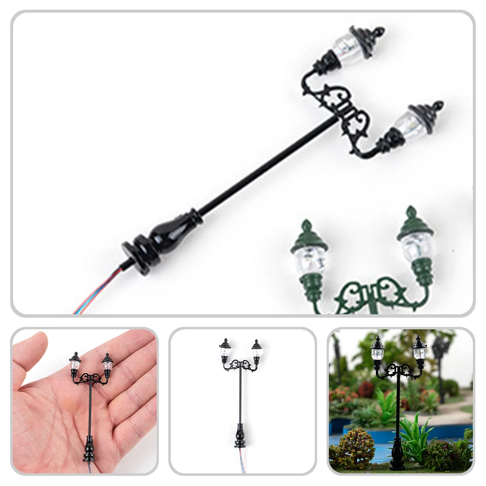 2 Pcs Yard Lights Micro Landscape Garden Stainless Steel Plus Abs Miniature Lamp