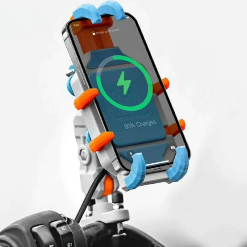 

Motorcycle Wireless Charging Phone Holder Cradle Moto Support Cellphone Suporte Celular Motos Handlebar Mount for 4-7 inch Phone