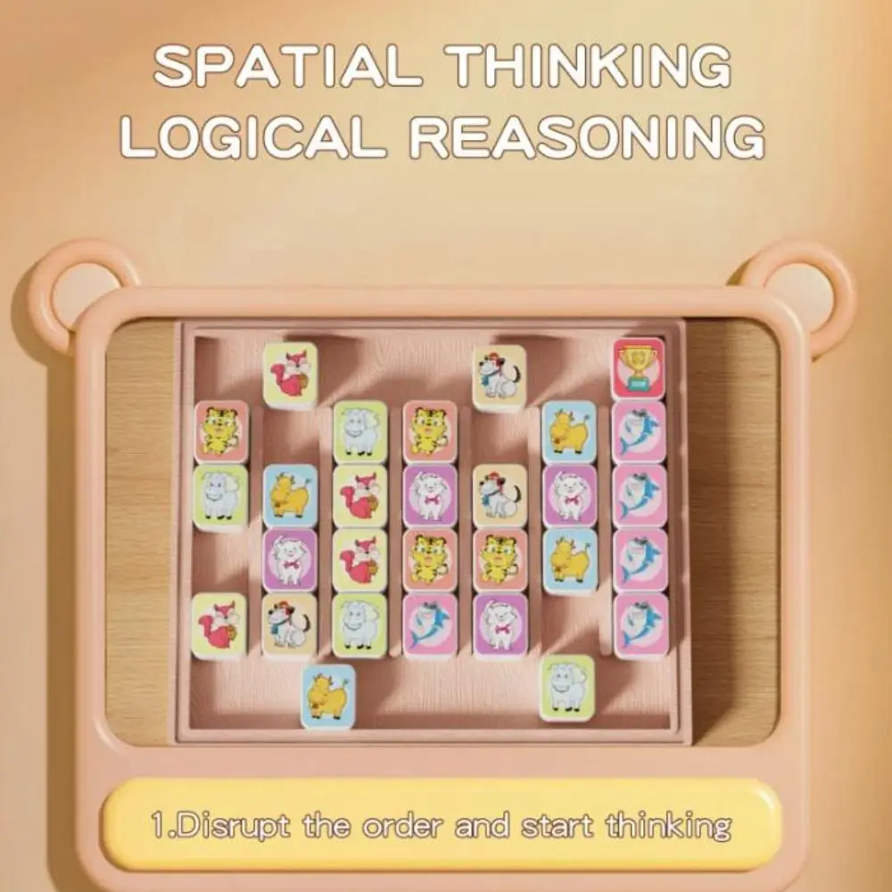 

Деревянная настольная головоломка с изображением домашних животных для раннего развития, двухтактная головоломка с животными, интерактивная семейная настольная игра для вечеринки, семьи