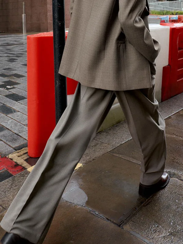 

High Waist Casual Long Pants for Women Faionable Belted Loose Straight Leg Trousers Winter 2025 Ele Chic Sle