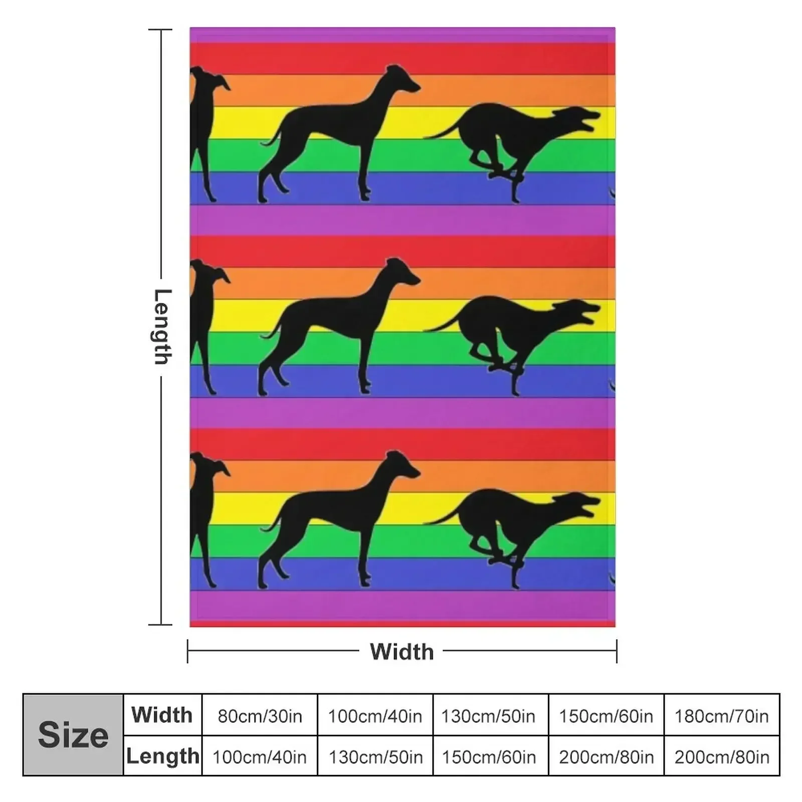 Greyhound with a Rainbow Throw Blanket Bed linens Picnic Soft Beds sofa bed Moving Decorative Throw Blankets
