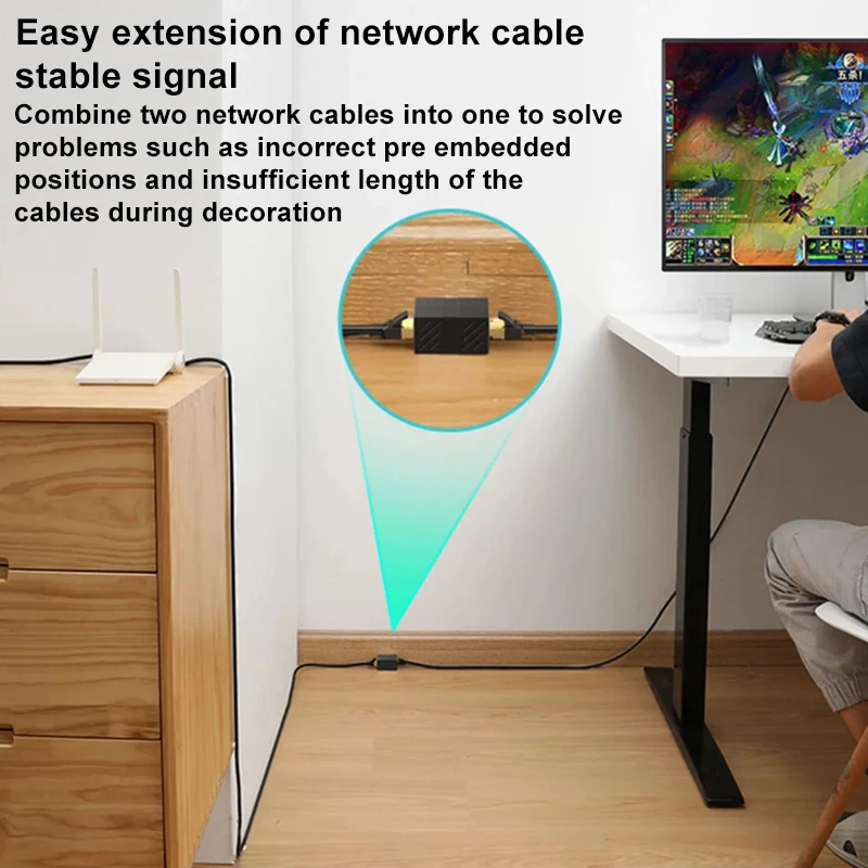 RJ45 Female to Female Port Network Ethernet LAN Splitter Connector Transfer Head RJ45 Adapter Coupler CAT5 CAT6 Socket